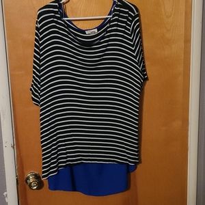 Stripped peek a boo top
